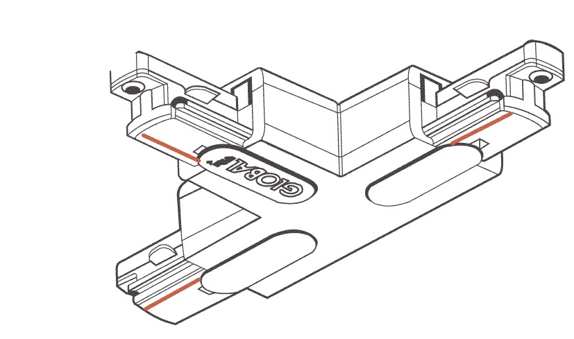 Global 1F T-stykke venstre GB37 Hvid