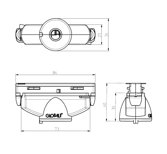 Global 1F Pendeladaptor GB67 Hvid