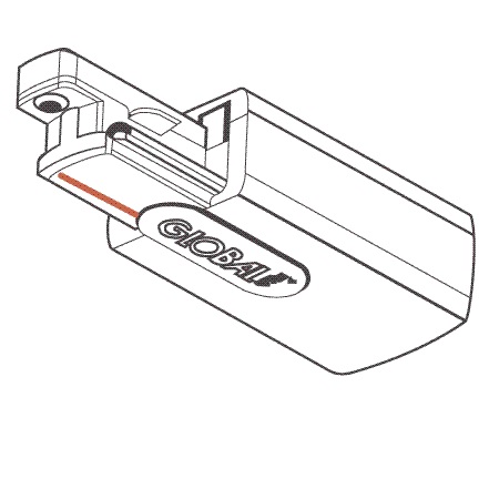 Global 1F Tilslutningsstykke GB12 Hvid