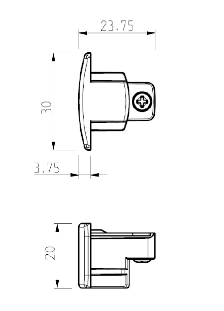 Global 1F Endestykke GB41 Hvid