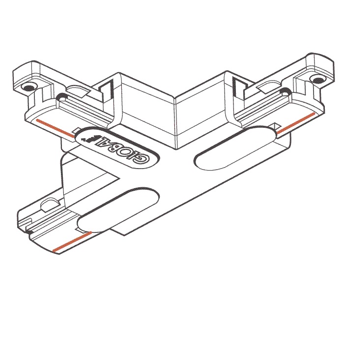 Global 1F T-stykke venstre GB39 Hvid