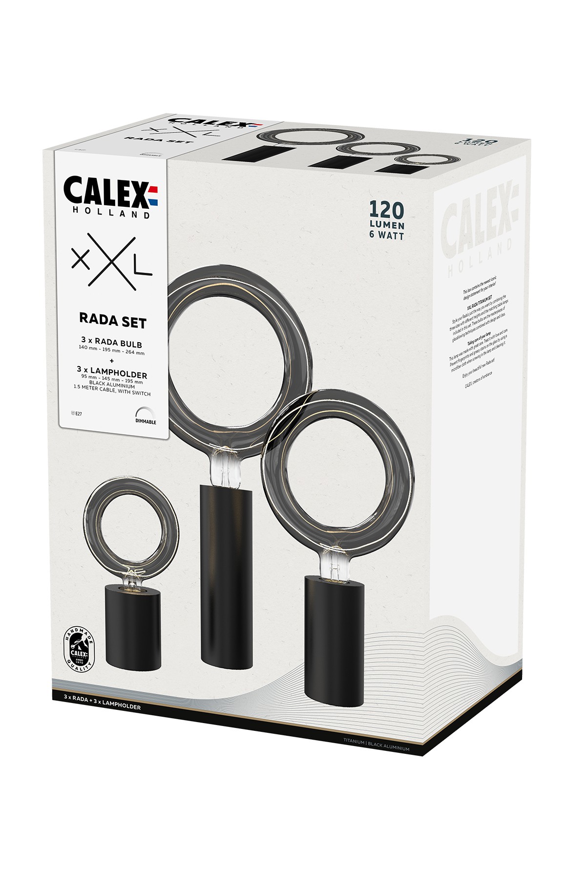 Calex Rada Titanium Lampesæt